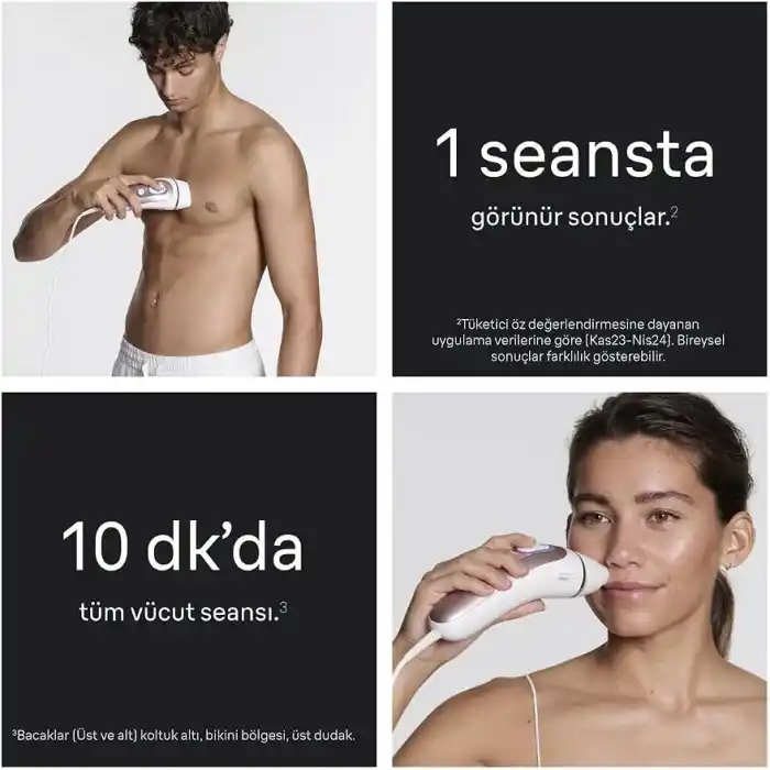 Braun IPL Skin i·expert, Evde Lazerle Tüy Alma, App ile, Mini Yüz Tüy Alma Cihazı, 4 Başlık, PL7432