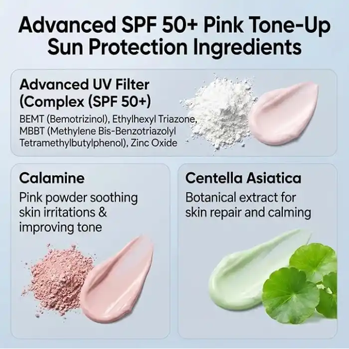 Maruderm SPF 50+ Pembe Ton Eşitleyici Güneş Kremi – Doğal Pembe Işıltı Etkili Geniş Spektrum Koruma, Centella Asiatica & Kalamin ile, 50 ML