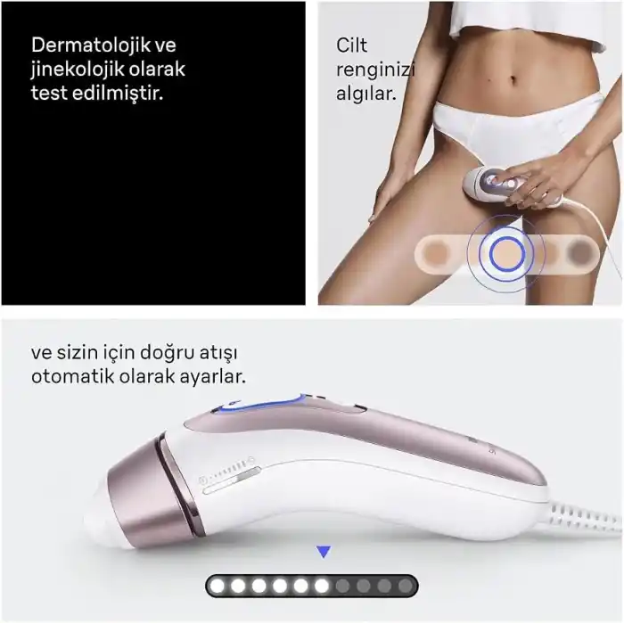 Braun IPL Skin i·expert, Evde Lazerle Tüy Alma, App ile, Mini Yüz Tüy Alma Cihazı, 4 Başlık, PL7432
