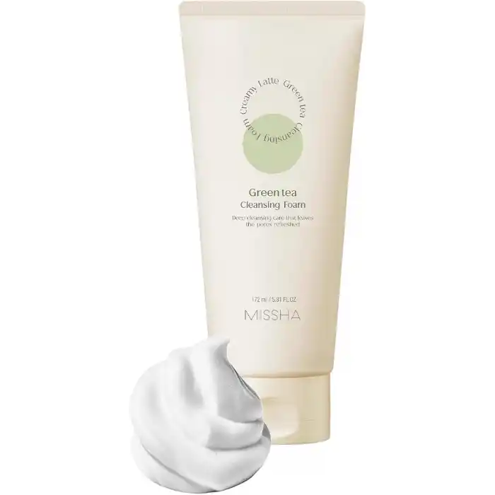 MISSHA Yağlanma Karşıtı, Arındırıcı Temizleme Köpüğü 172ml Creamy Latte Cleansing Foam (Green Tea)