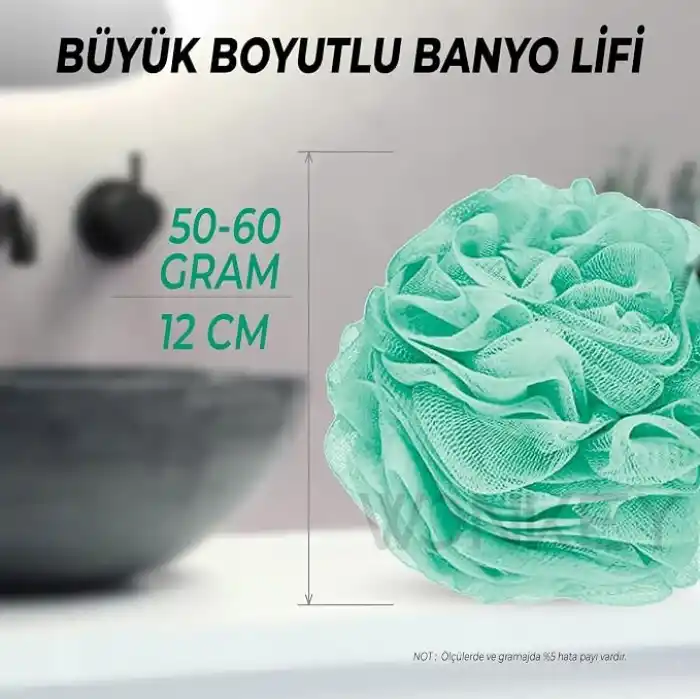 WONKEY - Banyo ve Duş Lifi, Yumuşak Vücut Yıkama Lifi, Karışık Renkli Banyo Kesesi 2li Paket