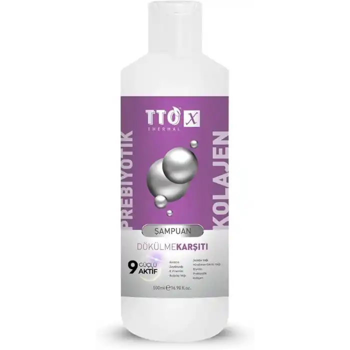 TTO X Dökülme Karşıtı Saç Şampuanı 500ml, Kolajen, Prebiyotik, Etkili Saç Bakım