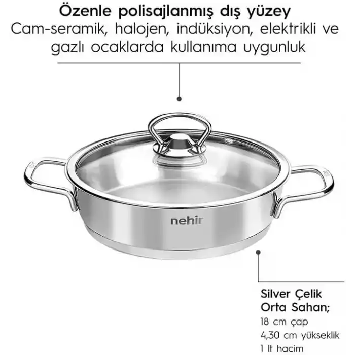 Silver 4 Parça Paslanmaz Çelik Sahan Seti (18-20 cm) 4.7 99 Değerlendirme 23 Soru & Cevap