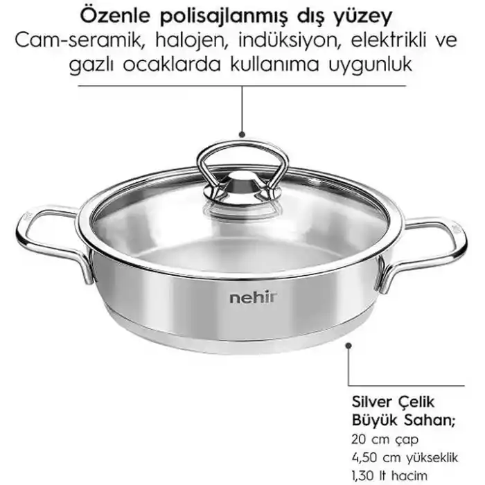 Silver 4 Parça Paslanmaz Çelik Sahan Seti (18-20 cm) 4.7 99 Değerlendirme 23 Soru & Cevap