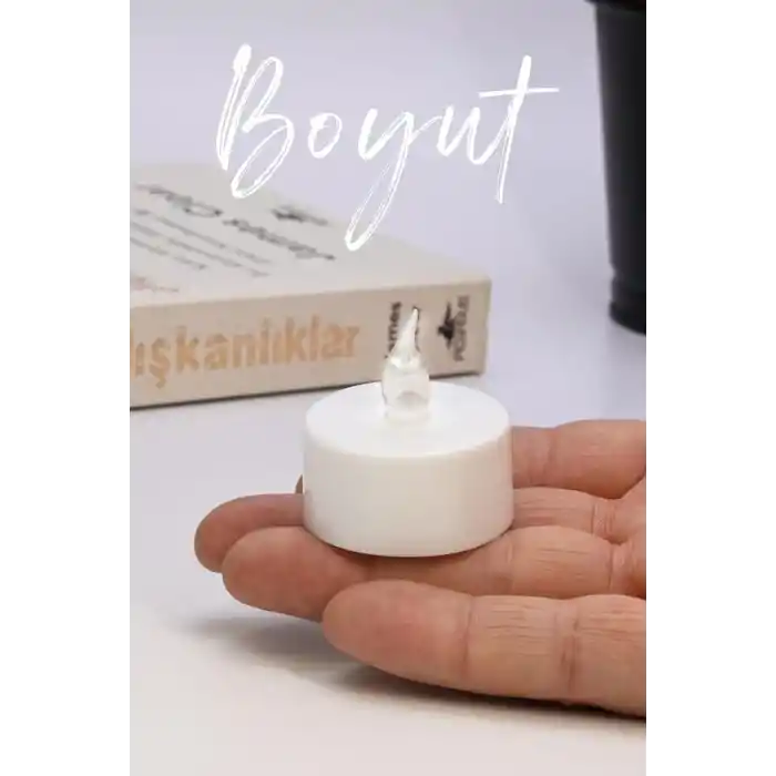 TELVESSE 24 Adet Led Mum Tealight Mini Dumansız Pilli Alevli Dekoratif Yapay Mum Işıldak Beyaz 1036-2