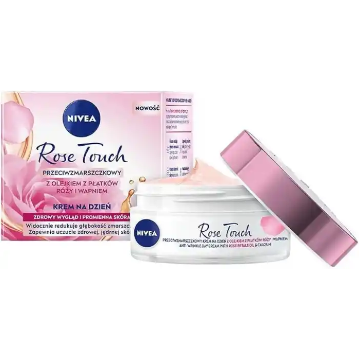 NIVEA Aqua Rose Kırışıklık Karşıtı Gündüz Yüz Bakım Kremi 50ml, Kalsiyum, İnce Çizgi Görünümü, Sıkı Cilt