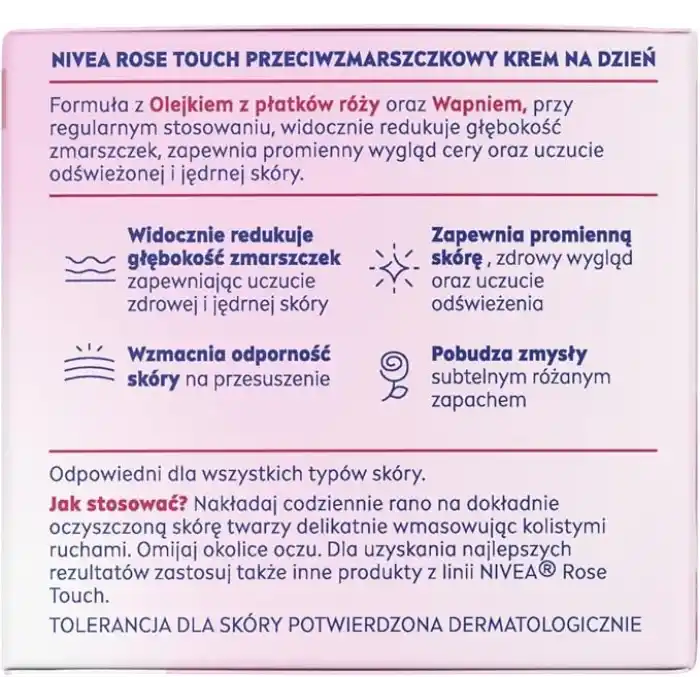NIVEA Aqua Rose Kırışıklık Karşıtı Gündüz Yüz Bakım Kremi 50ml, Kalsiyum, İnce Çizgi Görünümü, Sıkı Cilt
