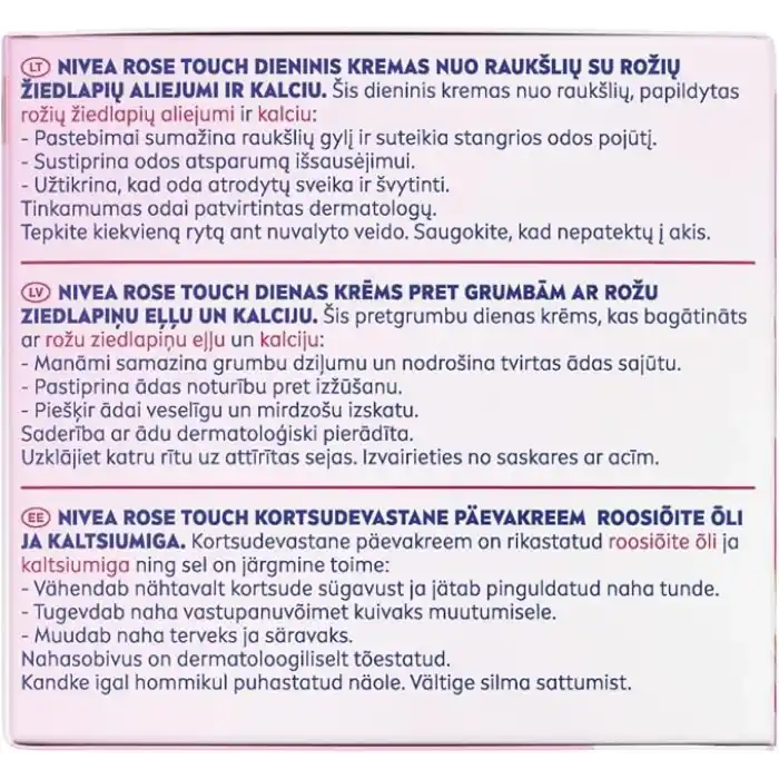 NIVEA Aqua Rose Kırışıklık Karşıtı Gündüz Yüz Bakım Kremi 50ml, Kalsiyum, İnce Çizgi Görünümü, Sıkı Cilt