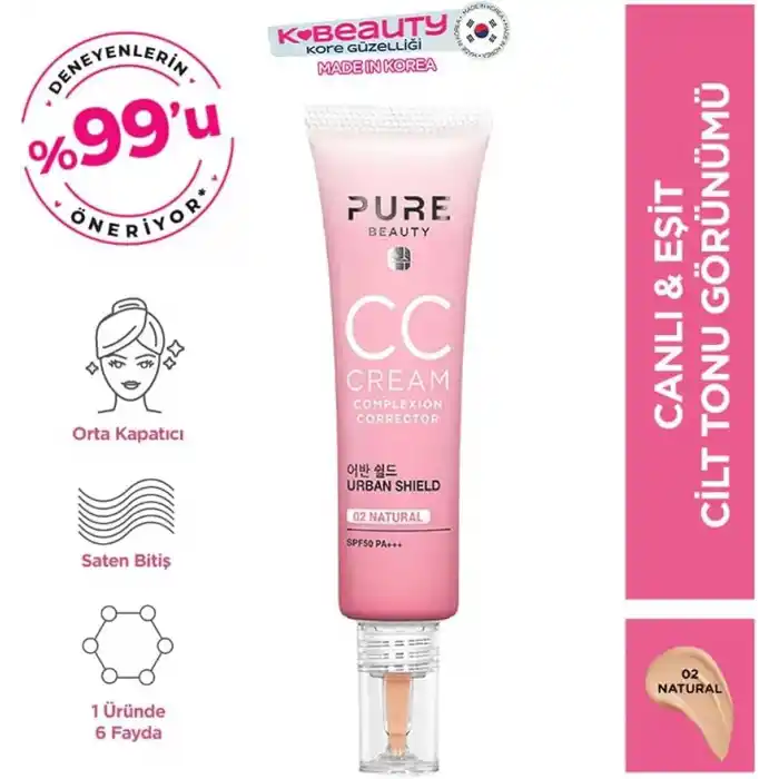 Pure Beauty Spf50 Pa+++ Natural 02 CC Cream 30 ml