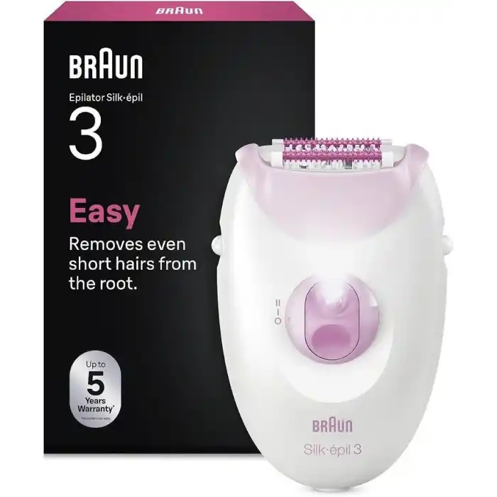 Braun Silk·épil 3 Kablolu Epilatör, Kalıcı Pürüzsüz Cilt, 3-000