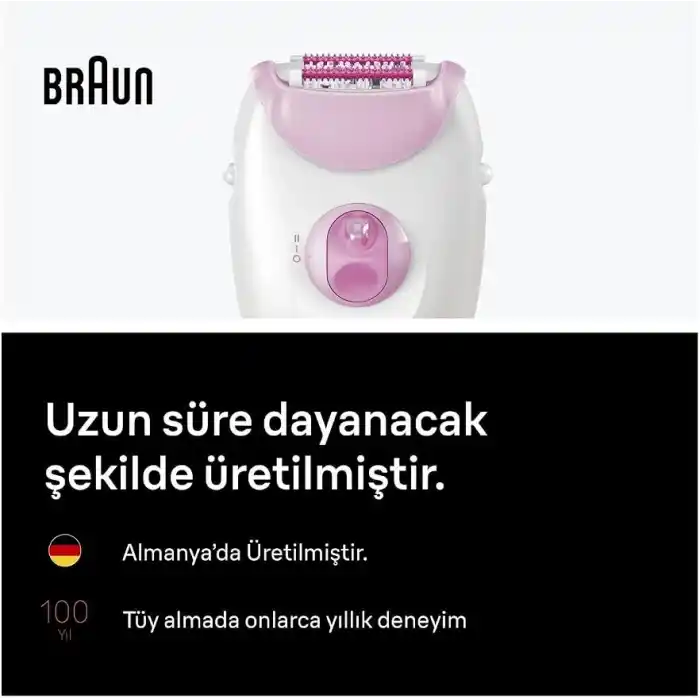 Braun Silk·épil 3 Kablolu Epilatör, Kalıcı Pürüzsüz Cilt, 3-000