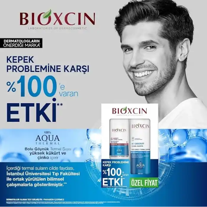 Bioxcin Aquathermal Kepek Karşıtı Termal Şampuan 300 ml + Yoğun Kepek Karşıtı Termal Şampuan 200 ml