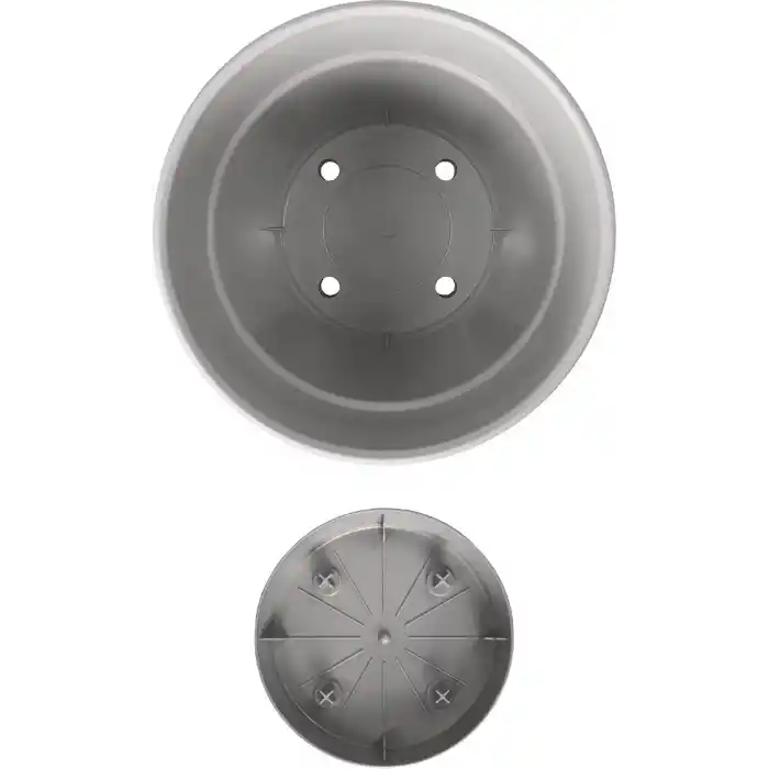 ToXA Tabaklı Delikli Plastik Çiçek Saksısı, 34 cm 15 Lt, 1 Adet, Bej
