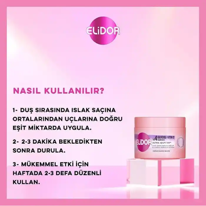 Elidor Ultra Işıltı 100 Yoğun Onarıcı Maske 220 ml