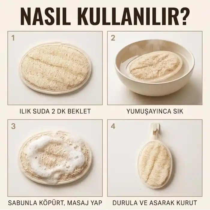 Anatolia Soap 1978 Yüz vücud Kabak lifi Doğal Lifler Peeling Temizleyici Arındırıcı. (2 Adet)