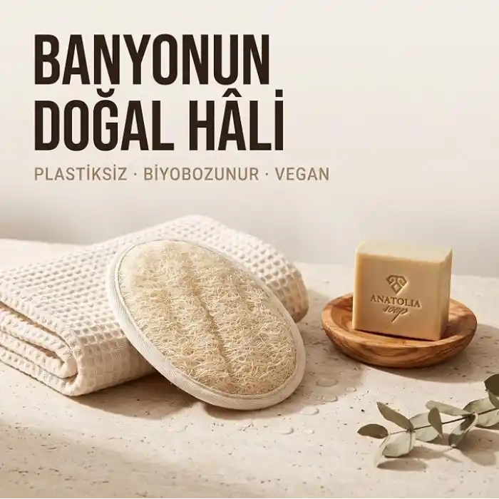 Anatolia Soap 1978 Yüz vücud Kabak lifi Doğal Lifler Peeling Temizleyici Arındırıcı. (2 Adet)