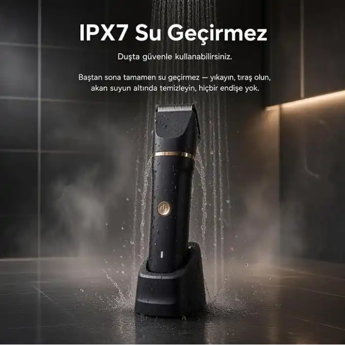 Erkek Bakım Seti Yüz Saç Sakal Vücut Tıraş Makinesi Islak Kuru IPX7 Su Geçirmez Seramik Bıçak Şarj Standlı Hassas Bölge Duşa Uygun Kablosuz Cilt Koruma Sistemi 2 Yıl Garanti