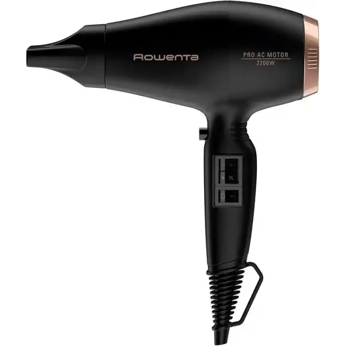 Rowenta Compact Pro+ CV6930 profesyonel saç kurutma makinesi, 2200 W, uzun ömürlü AC motor, kompakt format, soğuk hava darbesi, hızlı ve verimli performans, 9 mm başlık