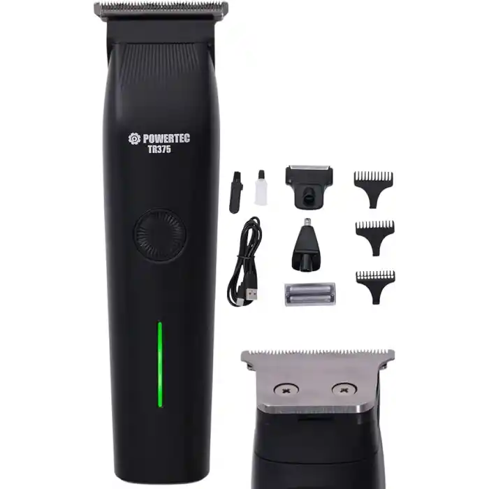 POWERTEC TR-375 (3in1) Günlük Erkek Tıraş Bakım Seti (3 Başlıklı ve Ek Başlık Hediyeli)