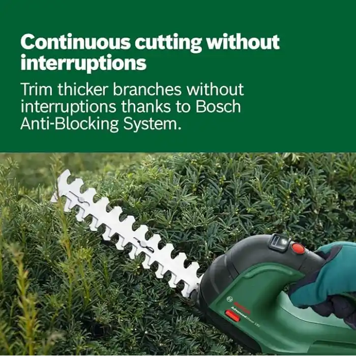 Bosch Home and Garden Bosch Akku Grasschere AdvancedShear 18V-10 (ohne Akku, 18-Volt-System, schneidet bis zu 85 m² pro Akkuladung, mit Strauch- und Grasscherenmesser, im Karton)
