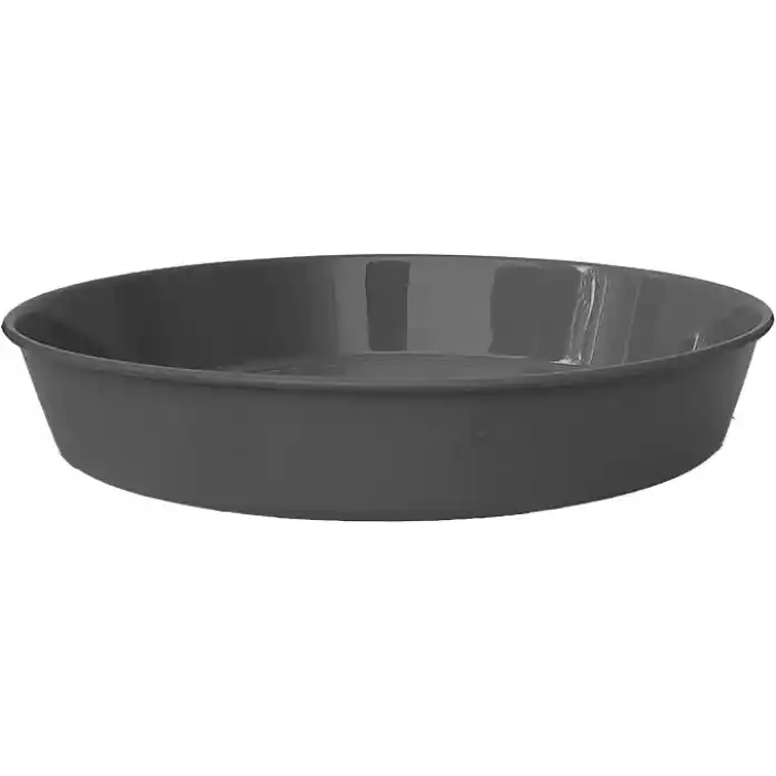 Saksı Tabağı Klasik Tabak Parlak Plastik Altlık (Antrasit, 23cm)