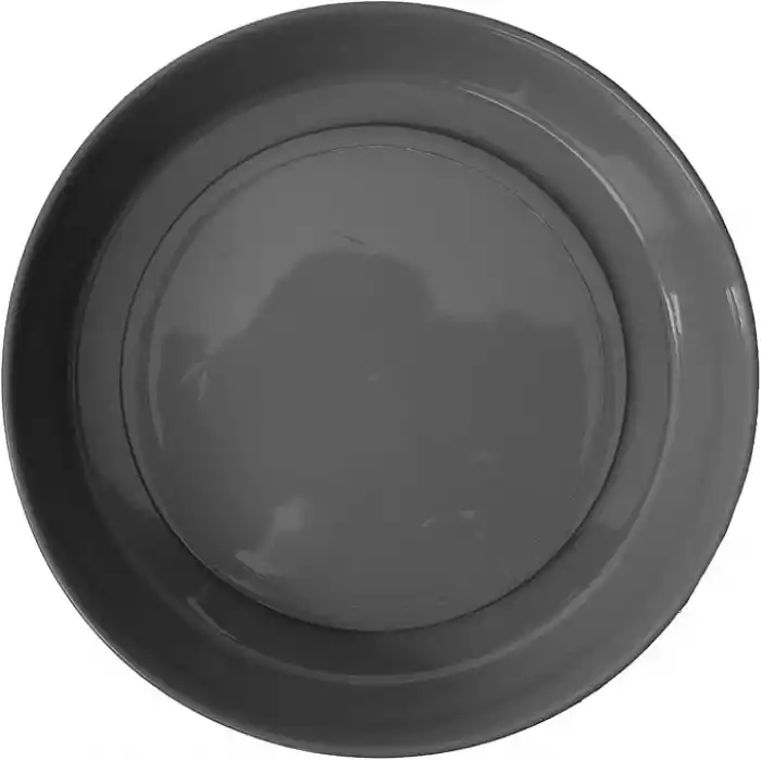 Saksı Tabağı Klasik Tabak Parlak Plastik Altlık (Antrasit, 23cm)