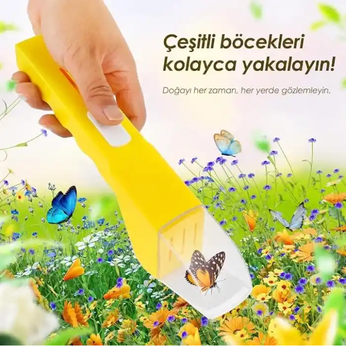 Valkyrie Böcek Yakalama ve Gözlem Aparatı Şeffaf Hazneli 360° İnceleme Aracı Sarı