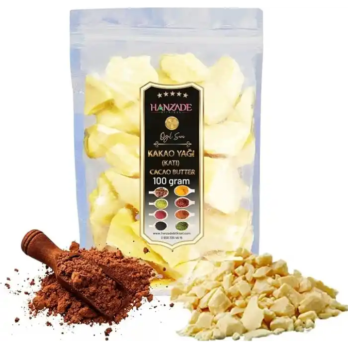 Hanzade Bitkisel Yenilebilir Saf Katı Kakao Yağı 100 Gr