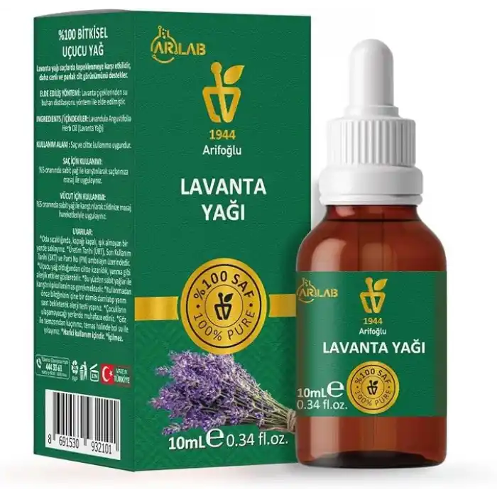Arifoğlu Lavanta Yağı 10ml%100 Saf Arlab Lavender Oil Pure Lavandula Angustifolia Herb Oil