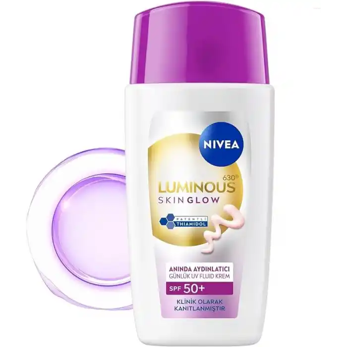NIVEA SPF50 Luminous630 Skin Glow Aydınlatıcı Yüz Güneş Kremi 40ml, Nemlendirici, Eşit Cilt Tonu, Niasinamid, Thiamidol