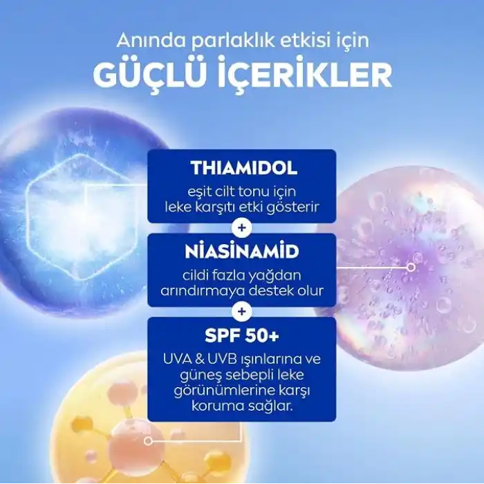 NIVEA SPF50 Luminous630 Skin Glow Aydınlatıcı Yüz Güneş Kremi 40ml, Nemlendirici, Eşit Cilt Tonu, Niasinamid, Thiamidol