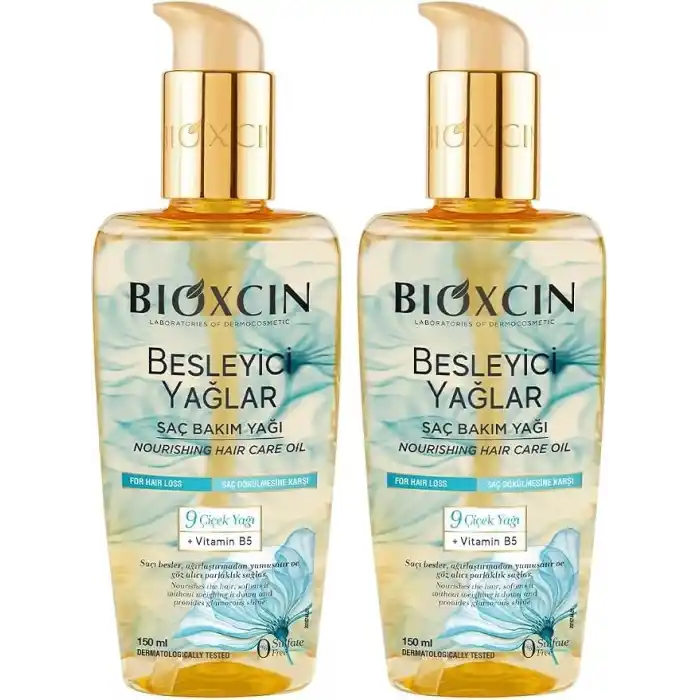Bioxcin Besleyici Saç Bakım Yağı 150 ml – 9 Çiçek Yağı, B5 Vitamini ve BioComplex B11 ile Kuru ve Yıpranmış Saçlar İçin Yoğun Bakım (2 paketi)