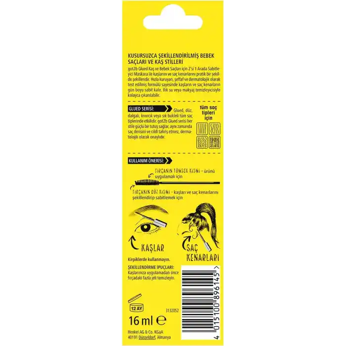Got2b Kaş ve Bebek Saçları için 2si 1 Arada Sabitleyici Maskara 16ml