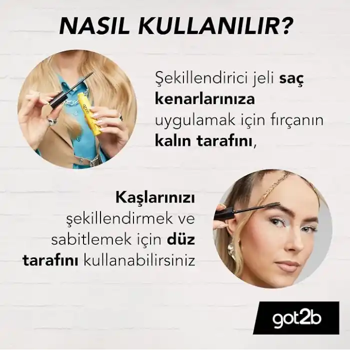 Got2b Kaş ve Bebek Saçları için 2si 1 Arada Sabitleyici Maskara 16ml