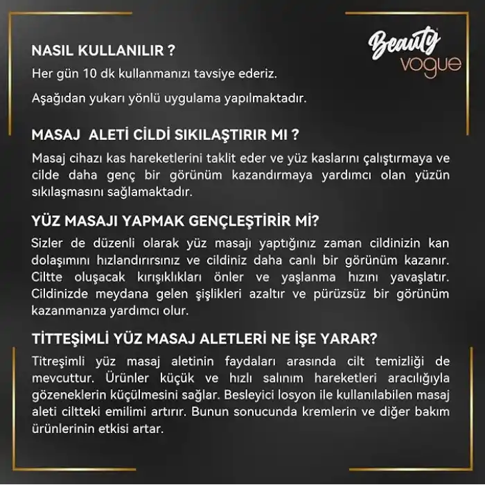Titreşimli Yüz ve Boyun Kırışıklık Giderici Masaj Aleti - 3 Farklı Başlık, Titreşimli Cilt Sıkılaştırıcı, Boyun ve Gıdı Zayıflatıcı Etki, Kablosuz Cilt Güzelleştirme Cihazı