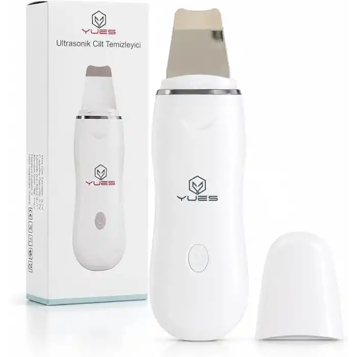 YUES Ultrasonik Cilt Temizleyici Skin Scrubber W-1188, Siyah Nokta ve Gözenek Temizleme Cihazı, 24.000 Titreşim/sn, 2 Modlu Yüz Bakım Spatulası, USB Şarjlı Cilt Bakım Cihazı