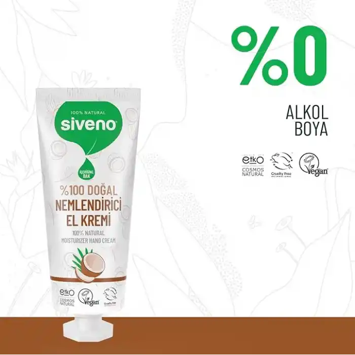 Siveno%100 Doğal El ve Vücut Kremi Hindistan Cevizi Avokado Yoğun Nemlendirici Onarıcı Vegan 30 ml
