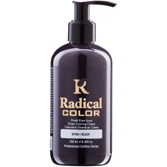 Radical Color Black Amonyaksız Su Bazlı Saç Boyası 250 ML 1 Adet Siyah