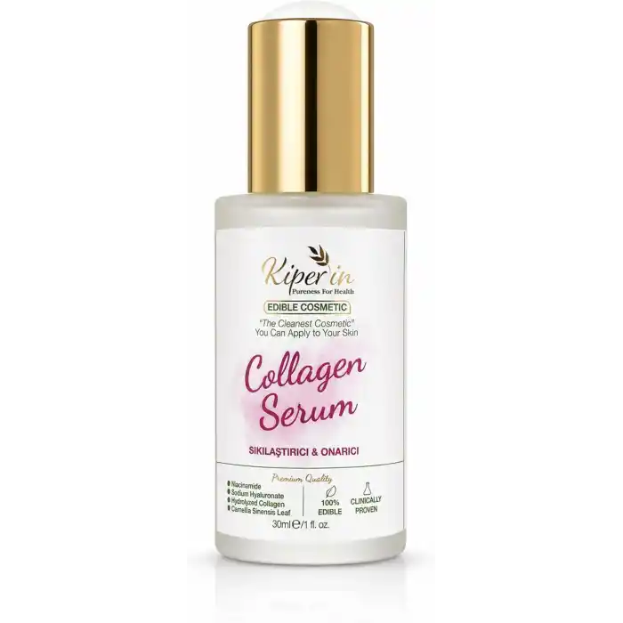 Kiperin Kolajen Yüz Serumu 30 ml – Hidrolize Kolajen Serum, Hyaluronik Asit Kolajen Serum, Niacinamide ve Yeşil Çay Ekstraktı İçeren Sıkılaştırıcı & Onarıcı Bakım Serumu, Yüz ve Boyun İçin