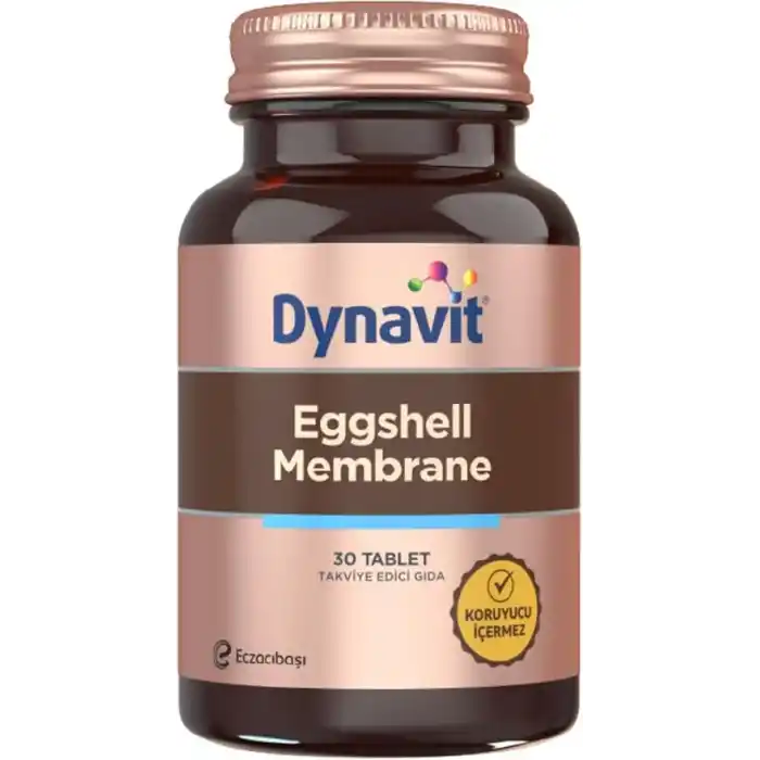 Dynavit Eggshell Membrane 30 Tablet-Yumurta Kabuğu Zarı,MSM,Vitamin C,Akgünlük ve Zerdeçal Ekstresi,Manganez