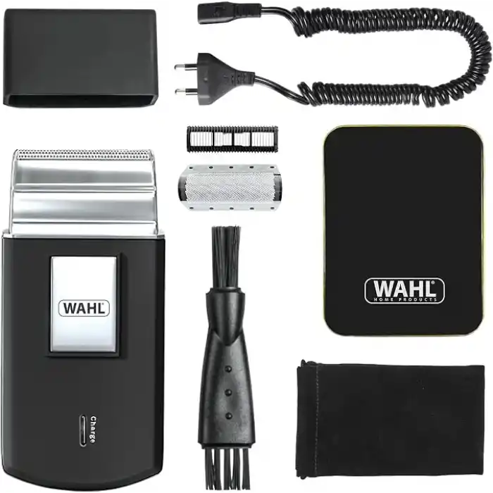 Wahl Seyahat Tıraş Makinesi - Erkekler için kablosuz ve şarj edilebilir elektrikli tıraş makinesi, seyahat için ideal, saç ve sakal kesmek için, kompakt ve taşınabilir