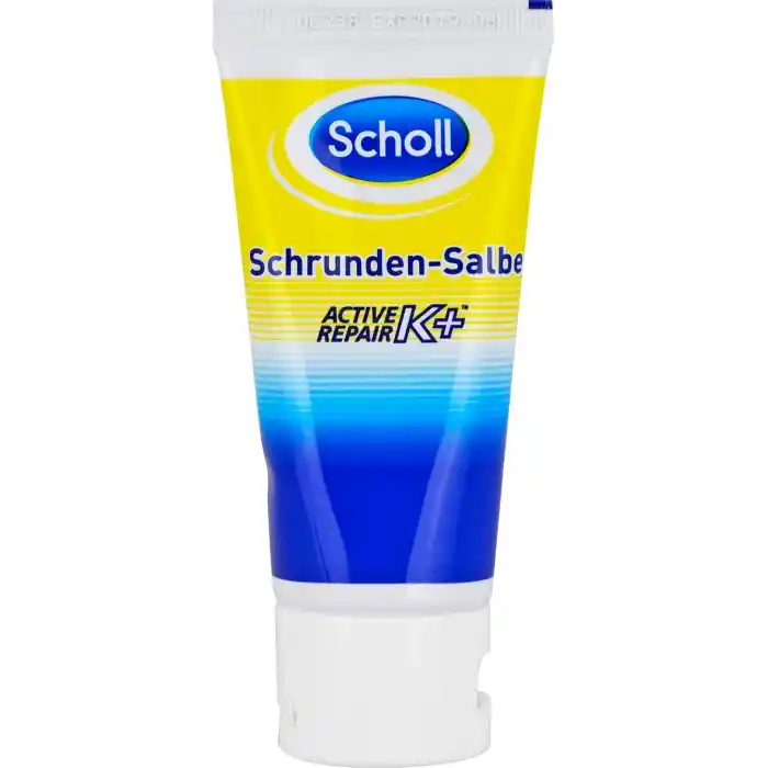 Scholl Schrundensalbe Aktif Onarım K +, kaba, kuru ve çatlak topuklarda cilt hasarına karşı -% 25 üre ve keratin ile - 1 x 60ml ayak kremi