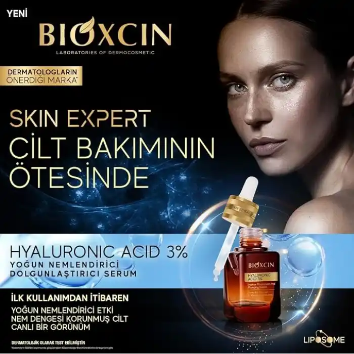 Bioxcin Hyaluronic Acid Serum 3% – Yoğun Nemlendirici ve Dolgunlaştırıcı Yüz Serumu – Pantenol (B5), Lipozom Teknolojili – 30 ml