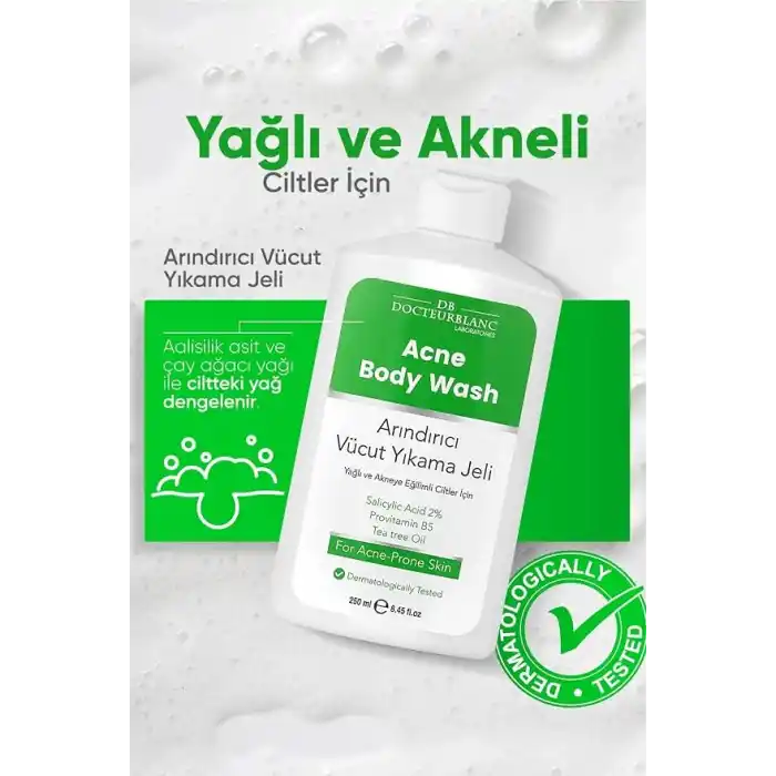 Akneye Eğilimli Ciltler İçin Sivilce ve Sivilce İzlerine Karşı Arındırıcı Vücut Yıkama Duş Jeli