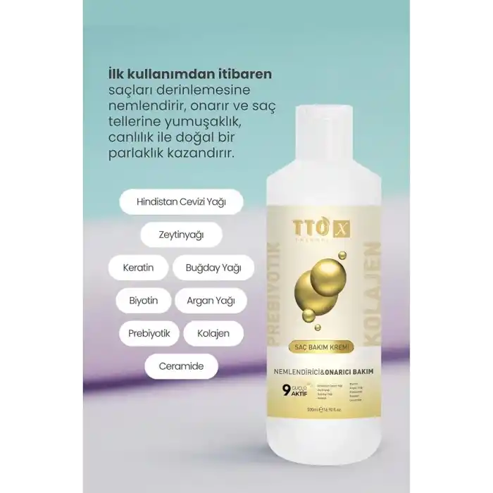 TTO X Nemlendirici ve Onarıcı Saç Kremi Kolajen ve Prebiyotik