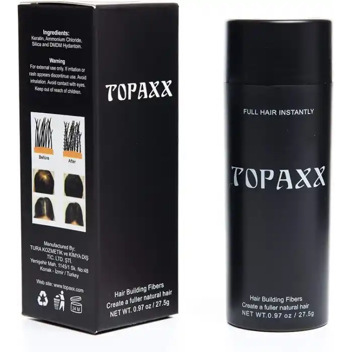 Siyah/Black Saç Dolgunlaştırıcı ve Seyrek Kapatıcı Saç Fiber Tozu 27,5g