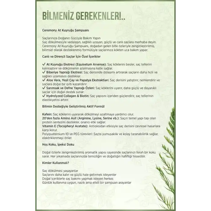 CEREMONY ŞAMPUAN 400ML AT KUYRUĞU