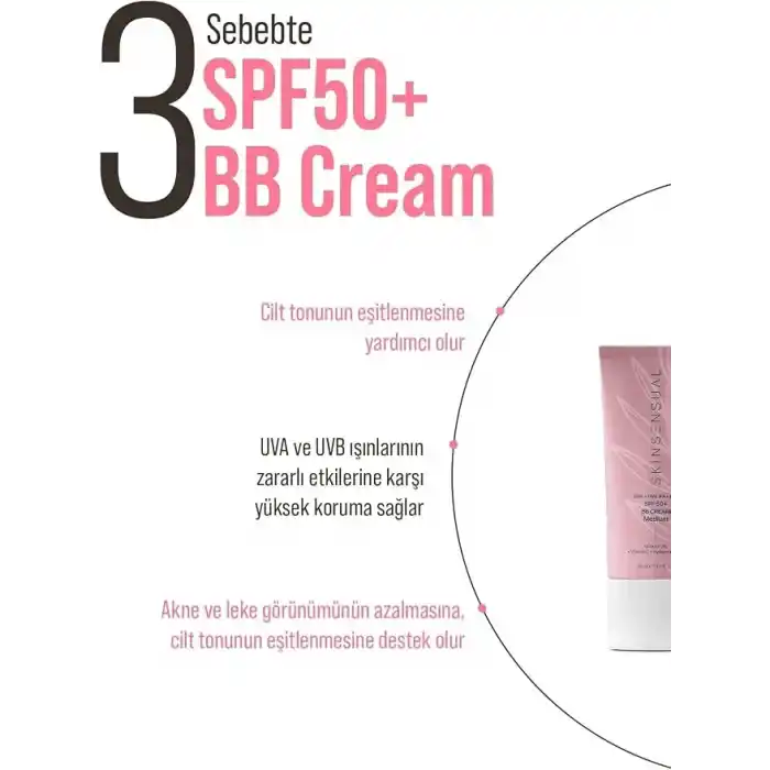 Skin Sensual SPF50+ PA++++ Kapatıcı BB Krem Medium 30 ml | Leke Karşıtı, Aydınlık Cilt Görünümü | UVA+UVB Koruma