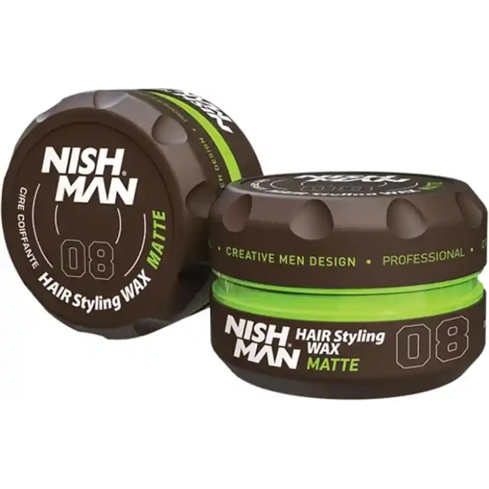 Nishman Saç Şekillendirici Wax 08 Matte, 150 ML | Tüm Saç Tipleri | Ekstra Güçlü, Doğal ve Matt Görünüm