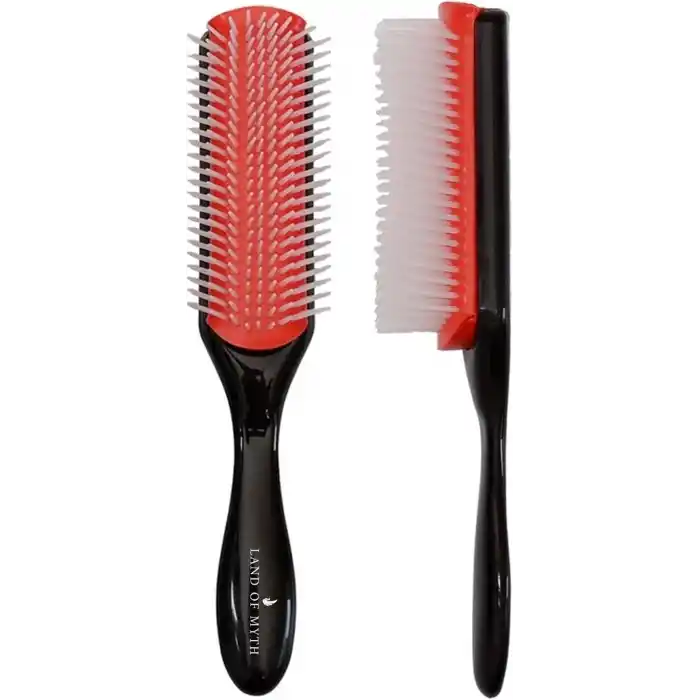LAND OF MYTH - LOM1211 Styling Brush 9 Sıra Şekillendirme Fırçası Curly Girl Kıvırcık Kız Metodu Fırçası (Siyah)